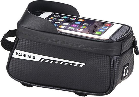 Waterdichte Fietsstuurtas Met Aanraakscherm En Zonneklep, Fietstelefoontas Met Grote Capaciteit (voor Iphone Samsung En Andere Smartphones Onder 6,5 Inch)-  zwart 21 * 9 * 10,5 cm