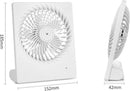 Stijlvolle en handige oplaadbare miniventilator - 3 instelbare snelheden-USB opladerbaar-wit -152x42x185mm