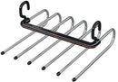 Ruimtebesparende Kledinghanger - Kledinghangers - Kapstok - Broekhanger - Antislip - Zwart - 6 Haken