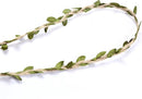 4 Rollen Jute Touw met Prachtig Bladeren Patroon- Kerstlint - Cadeaulint - Decoratielint-10meter lang -Olijfgroen