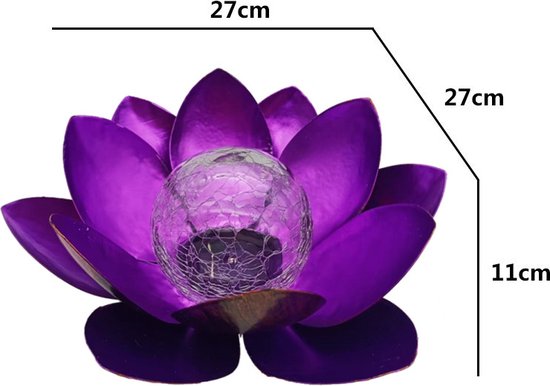 lotus tuinlamp op zonne-energie- Buitenverlichting met dagsensor-paars