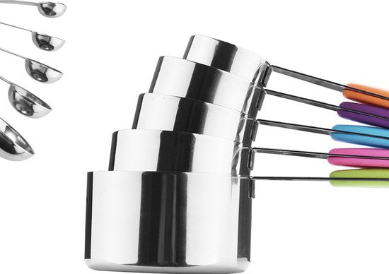 10-Delige Roestvrijstalen Maatbeker set-Cups & Spoons maten-stapelbaar en nestbaar