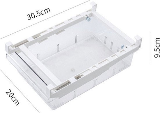2 Stuks Koelkast Opbergbox Laden - Houd je Koelkast Georganiseerd met Gemak en Stijl - Duurzaam PET Plastic - Uittrekbare lade met handvat - Transparan