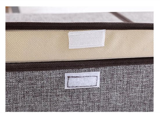 Opvouwbare Opbergbox 2 Stuks - 2 Vakken - Grijs 50x30x25cm