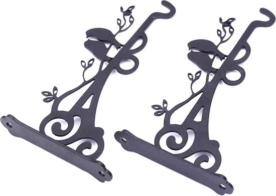 prachtige metalen vogelhaak-Plantenhanger -Bloempotten ophanghaken-zwart