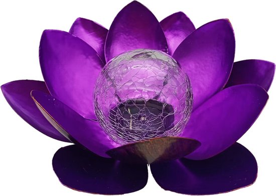 lotus tuinlamp op zonne-energie- Buitenverlichting met dagsensor-paars