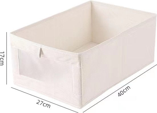 Merkloos: 2 stuks Beige Opbergdoos, Opvouwbaar & Stapelbaar