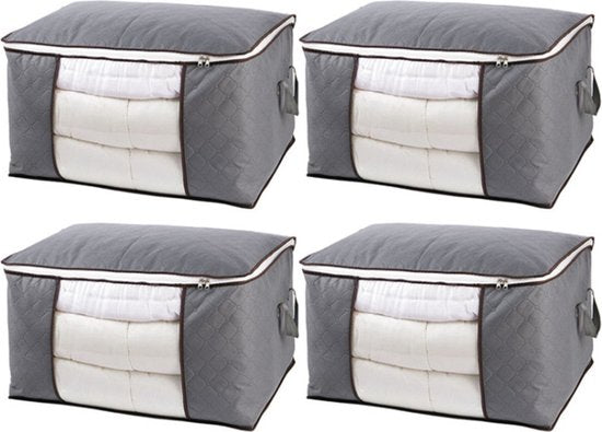 4x Opbergtas voor Kleding/Dekbed - 50L - Grijs