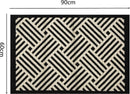 Antislip Deurmat - Geometrisch Patroon met Diagonale Lijnen - Absorberend en Wasbaar - Ideaal voor Binnen 60X90CM-zwart