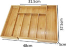 Ruimtebesparende Bamboe Bestekbak - Uitschuifbaar van 5 naar 7 Vakken voor een Georganiseerde Keukenlade - Stijlvolle Keukenorganizer48*37,5*5cm