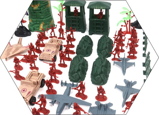 305 stuks Militaire Basisfiguren Set-soldaten speelgoed-Inclusief Militaire auto's, vliegtuigen , gebouwen en onderzeeboten