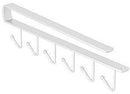 Keukenhaak Onder Plank – Set van 4 – Metaal – Zwart – 6 Haken – Ophangrek voor Keukengerei, Mok, Handdoek – 26cm