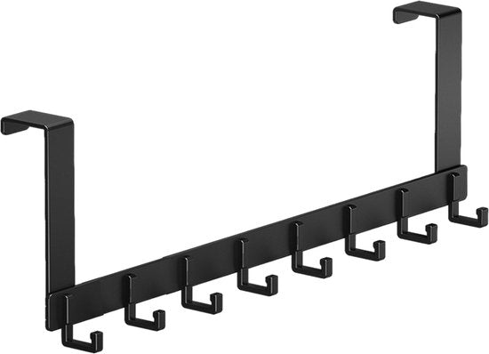 Premium Ruimte Deurkapstok met 6 Haken - Zwart