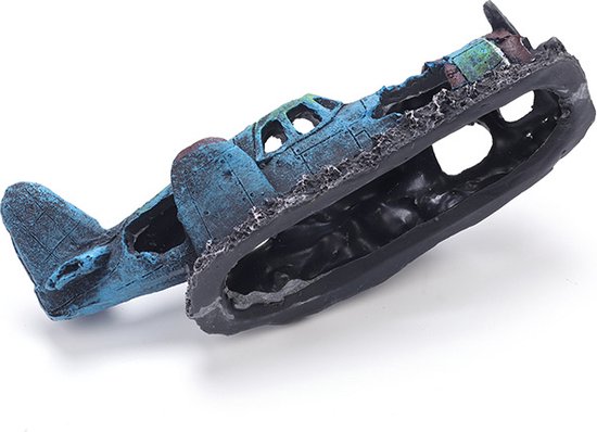 Aquarium decoratie - Gevechtsvliegtuigen - Realistische hars ornamenten voor vistank landschapsarchitectuur - Duurzaam en stabiel - Ideaal voor zoet- en zoutwateraquaria 22*9.5*8CM
