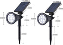 2x LED Solar Spot IP65 - Wand/Grondspies, Wit