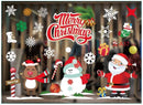 Kerst Raamstickers met Kerstman ,sneeuwvlokken en cadeautjes