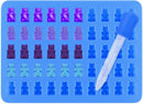 TDR-Gummy beer vorm  ijsblokjes-Siliconen mal + pipet -set van 4 (rood, blauw, groen, oranje)