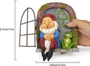 Charmante Slapende tuinkabouter met kikker voor in de tuin - ophangbaar standbeeld van duurzame designerhars - 12.5*4*18cm