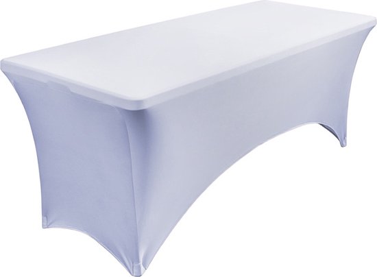 Elastisch tafelkleed rechthoek 183×76×76 cm wit