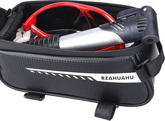 Waterdichte Fietsstuurtas Met Aanraakscherm En Zonneklep, Fietstelefoontas Met Grote Capaciteit (voor Iphone Samsung En Andere Smartphones Onder 6,5 Inch)-  zwart 21 * 9 * 10,5 cm