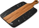Luxe Marmer & Houten Snijplank met Handvat - Zwart 34,9x18,5