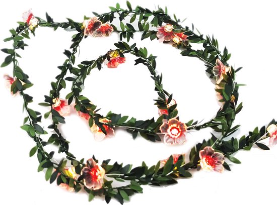 LED kersenbloesem lichtsnoer 2m 20 lampjes batterij roze