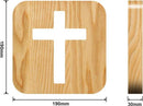 LED Tafellamp 19cm - Houten Kruisfiguur - One Touch