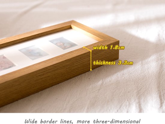 Collagelijst voor 10 mini foto's - Houten frame lichtbruin