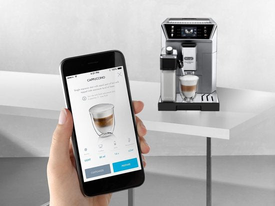 De'Longhi PrimaDonna Class - ECAM550.85.MS - Volautomatische koffiemachine - Tank 2L - 2 gelijktijdige kopjes - Bonenreservoir 400 gr - Metaal en zwart