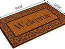 Kunststof deurmat Welcome 60x80 cm kokoslook antislip PVC