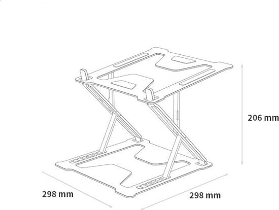 TDR - Draagbare opvouwbare laptop standaard van aluminiumlegering - grijs