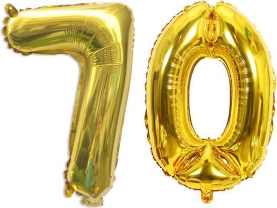 56 delig latex ballonnen versiering - Thema: 70 jaar - Kleur goud