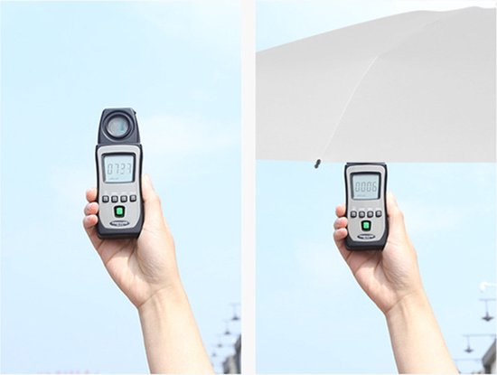 Opvouwbare Paraplu -Windproof-Zonbescherming Anti-Uv UPF50 + met gratis Reisetui-wit