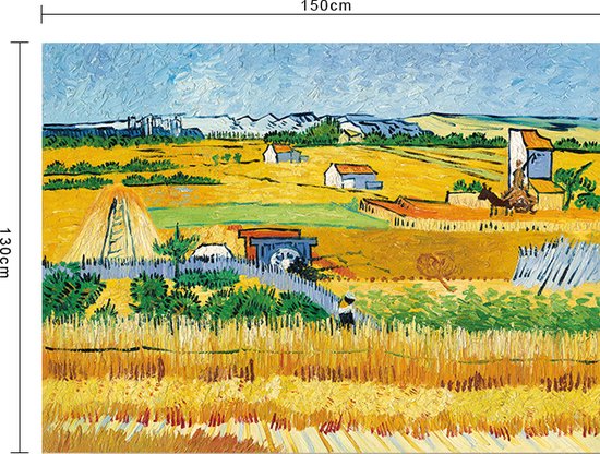 Vincent van Gogh De oogst wandposter - Stijlvolle en hoogwaardige wanddecoratie - Perfect voor elke kamer 150x130CM