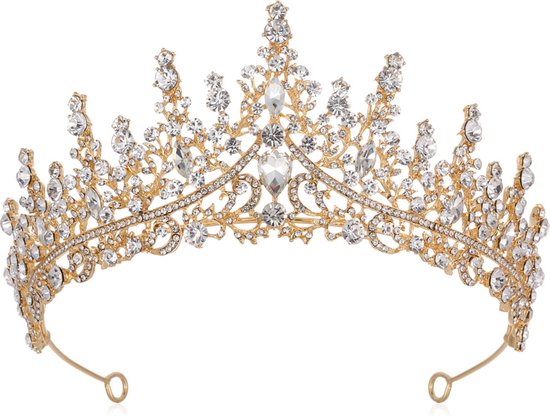 Gouden Tiara Diadeem Haarsieraad -Elegant en Duurzaam - Geschikt voor Verschillende Gelegenheden