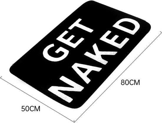 Luxe "GET NAKED" Badmat met Antislip- Zachte Pluche Comfort - Duurzaam en Absorberend 50*80CM-extra groot-zwart