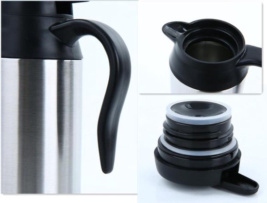 TDR - 750 ml auto waterkoker roestvrij staal 24 V sigarettenaansteker reiswaterkoker voor water en koffie