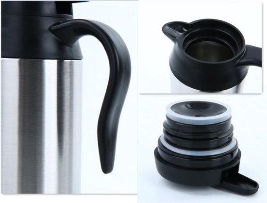 750 ml RVS auto waterkoker - 12V sigarettenaansteker