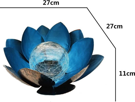 lotus tuinlamp op zonne-energie- Buitenverlichting met dagsensor- blauw