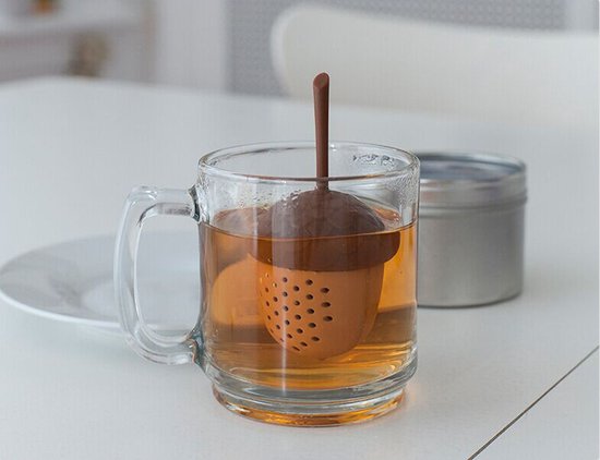 Eikelvormige Siliconen Theezeef – theefilter-Stijlvol en Handig voor Losse Thee-5*5*10cm