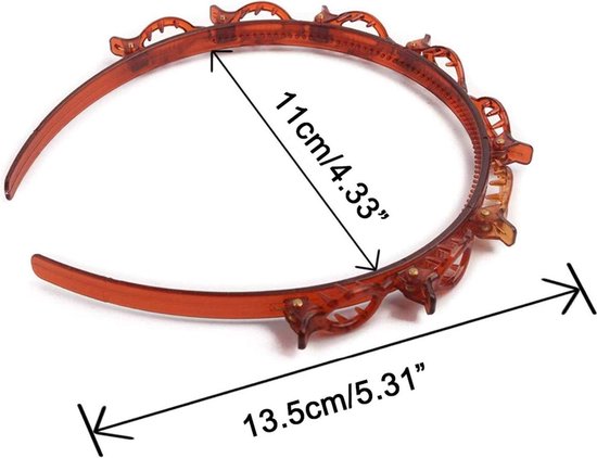 Dubbellaags Twist Vlecht Hoofdband - 1x Zwart, 1x Bruin