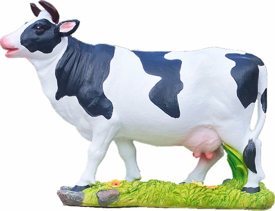 Levendig Koeienbeeldje van Synthetische Hars 22x8x17cm