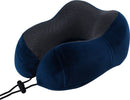 Ergonomisch nekkussen voor comfortabele reizen + opbergtas + oordopjes + oogmasker-marineblauw