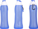 2 Stuks opvouwbare draagbare waterfles met karabijnhaak - duurzaam siliconen-hemelsblauw 500ml
