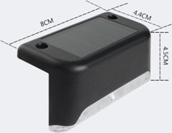 4x Zwarte LED Tuinverlichting op Zonne-energie - IP65 Waterd