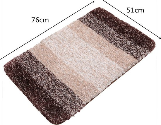 Luxe Zachte Badkamermat met Antislipontwerp en Stijlvolle Elegantie - Ultiem Comfort en Stijl in Zachtheid en Absorptie- bruin 51*76cm