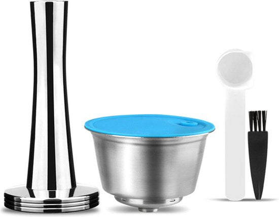 4-delige RVS Dolce Gusto Capsule Set met Tamper en Borstel