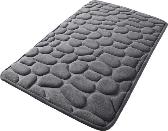 hoogwaardige badkamermat - Luxe Comfort en Veiligheid in één-Uitzonderlijke Waterabsorptie- 50*80cm-grijs