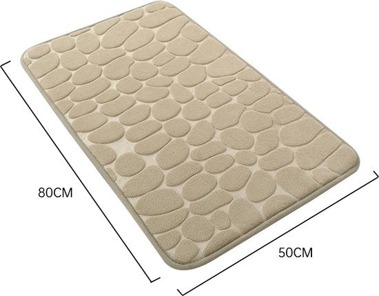 hoogwaardige badkamermat - Luxe Comfort en Veiligheid in één-Uitzonderlijke Waterabsorptie- 50*80cm -kaki