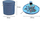 TDR - 2 in 1 Speelkleed Opbergmand - stevige stof - diameter kleed 1,5 meter - Blauw